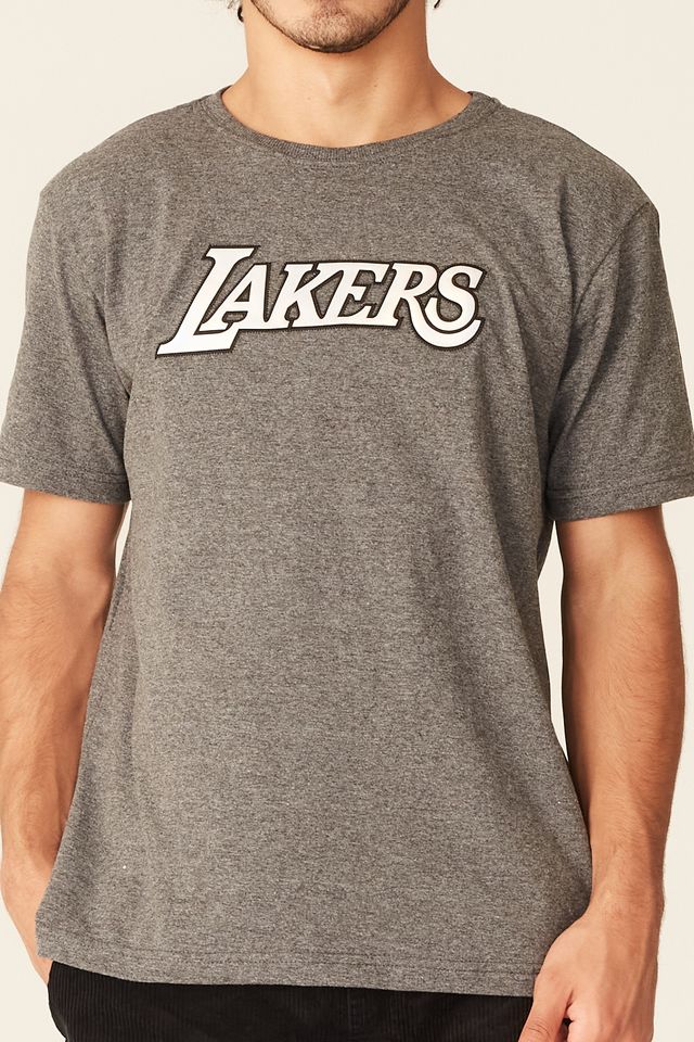 Camiseta-NBA-Holographic-Los-Angeles-Lakers-Cinza-Mescla-Escuro