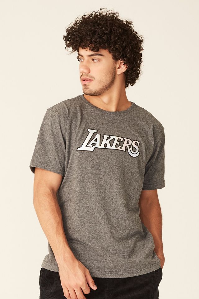 Camiseta-NBA-Holographic-Los-Angeles-Lakers-Cinza-Mescla-Escuro