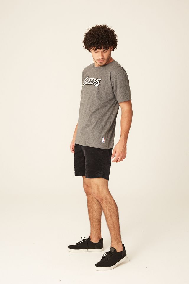 Camiseta-NBA-Holographic-Los-Angeles-Lakers-Cinza-Mescla-Escuro