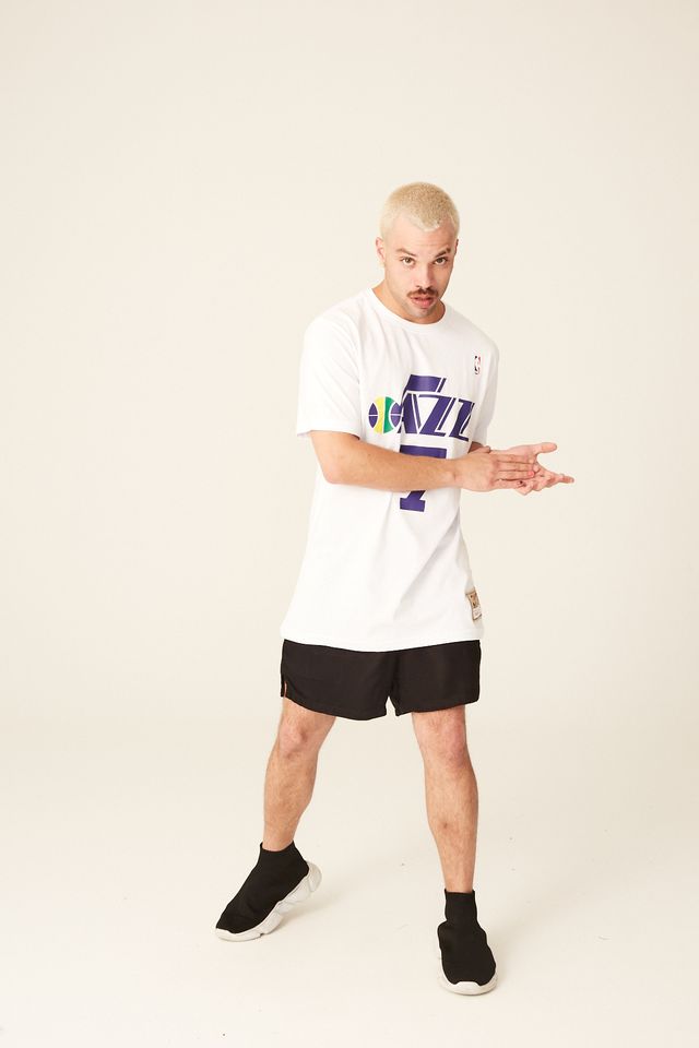 Camiseta-Mitchell---Ness-Especial-Utah-Jazz-Pistol-Branca