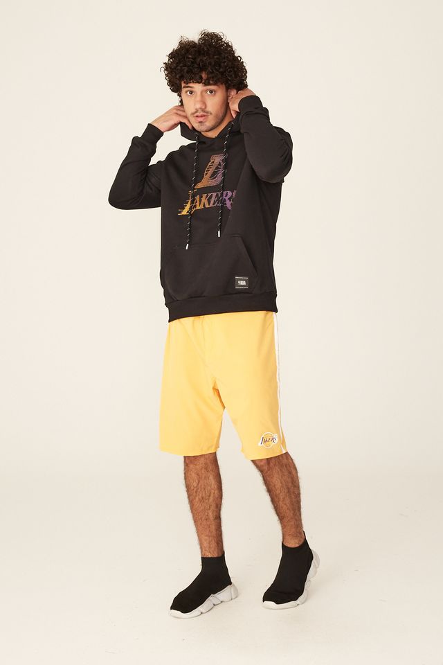 Moletom-NBA-Fechado-Com-Capuz-Los-Angeles-Lakers-Preto