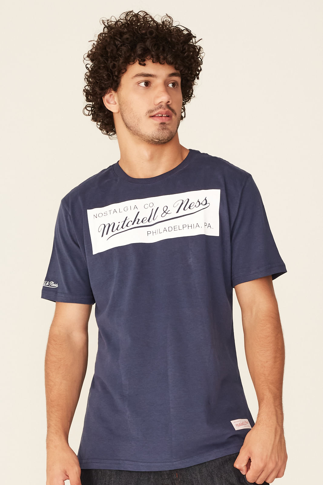 Camiseta Mitchell & Ness Estampada Brand Azul - Urbane