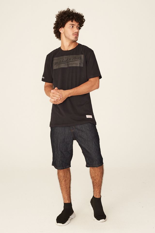 Camiseta-Mitchell---Ness-Estampada-Brand-Preta