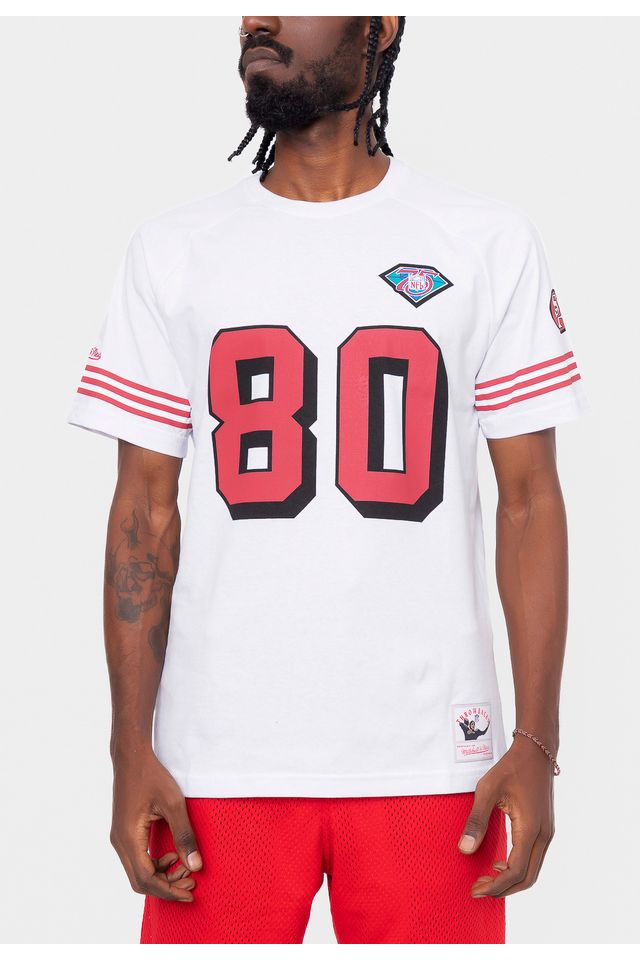 Camiseta-Mitchell---Ness-NFL-Especial-San-Francisco-49ERS-Jerry-Rice-Branca Camiseta-Mitchell---Ness-NFL-Especial-San-Francisco-49ERS-Jerry-Rice-Branca