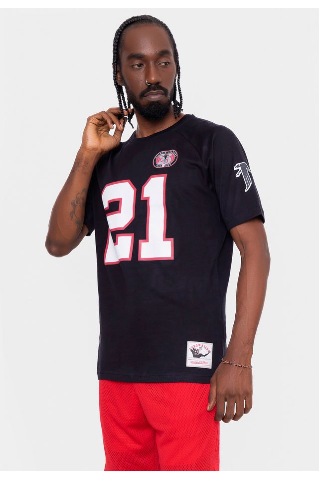 Camiseta-Mitchell---Ness-Especial-NFL-Atlanta-Falcons-Deion-Sanders-Preta Camiseta-Mitchell---Ness-Especial-NFL-Atlanta-Falcons-Deion-Sanders-Preta