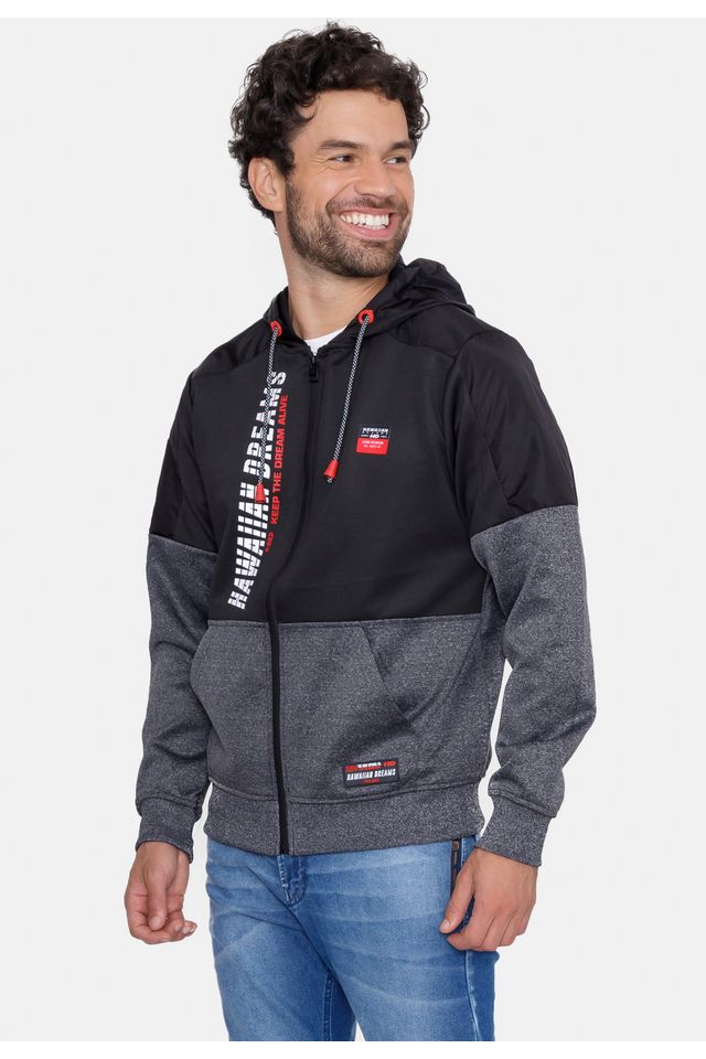 Moletom-HD-Aberto-Com-Capuz-Preto-Mescla