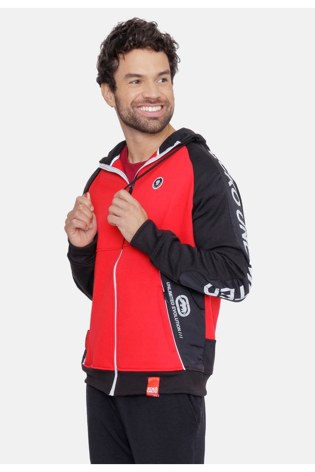 Moletom-Ecko-Aberto-Com-Capuz-Vermelho