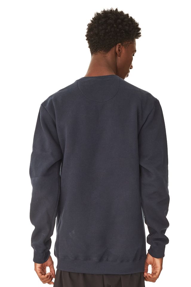 Moletom-Mitchell---Ness-Fechado-Gola-Careca-Branded-Azul-Marinho