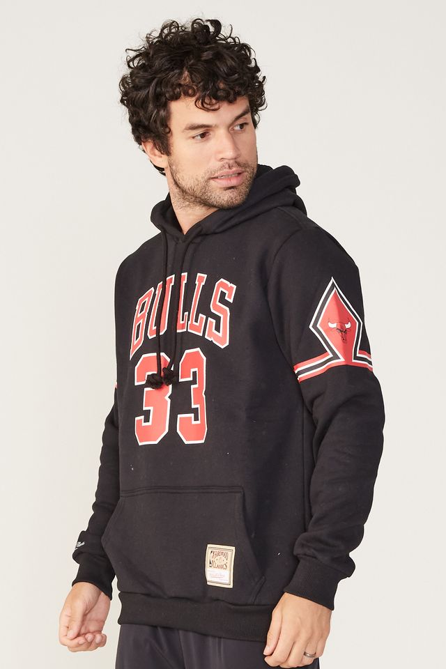 Moletom-Mitchell---Ness-Fechado-Com-Capuz-Chicago-Bulls-Preto