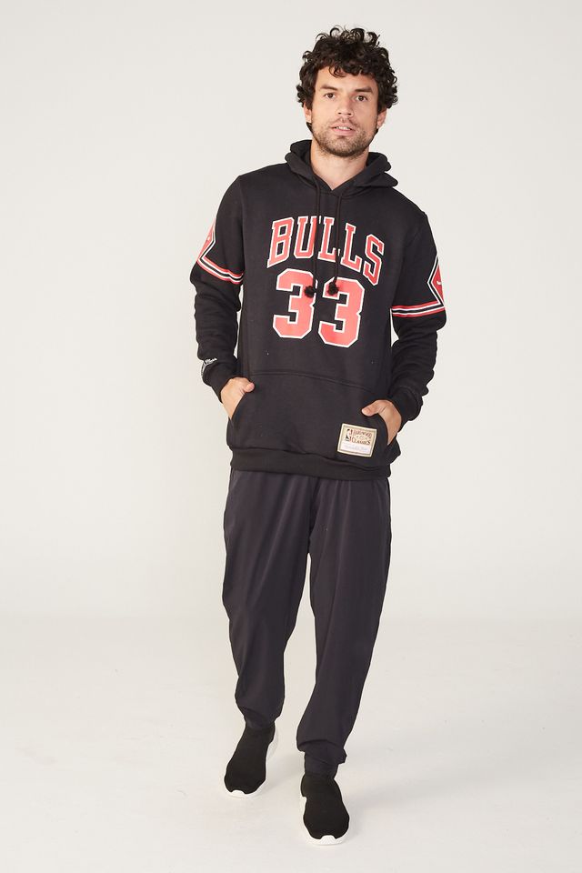 Moletom-Mitchell---Ness-Fechado-Com-Capuz-Chicago-Bulls-Preto