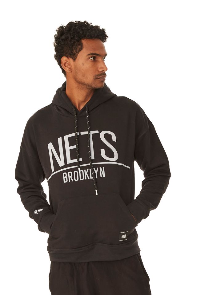 Moletom-NBA-Fechado-Com-Capuz-Brooklyn-Nets-Preto