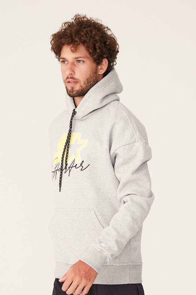 Moletom-Starter-Fechado-Com-Capuz-Big-Logo-Cinza-Mescla