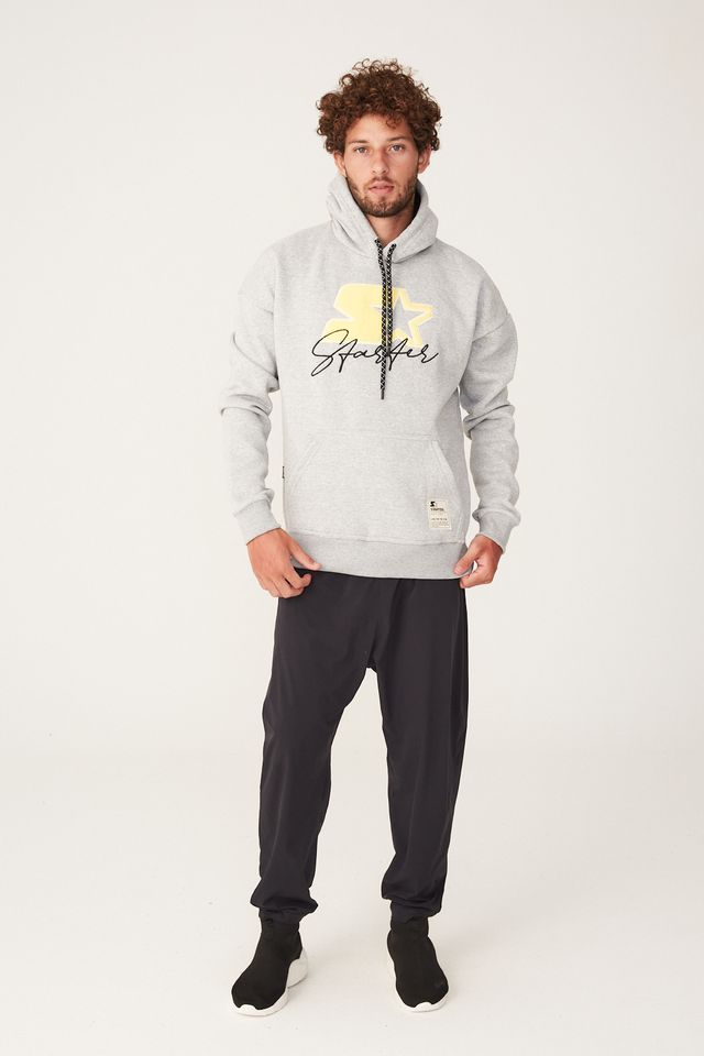 Moletom-Starter-Fechado-Com-Capuz-Big-Logo-Cinza-Mescla