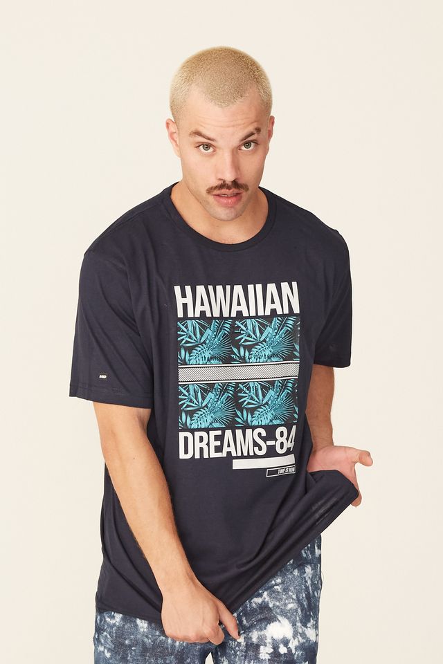 Camiseta-HD-Estampada-Time-is-Now-Azul-Marinho