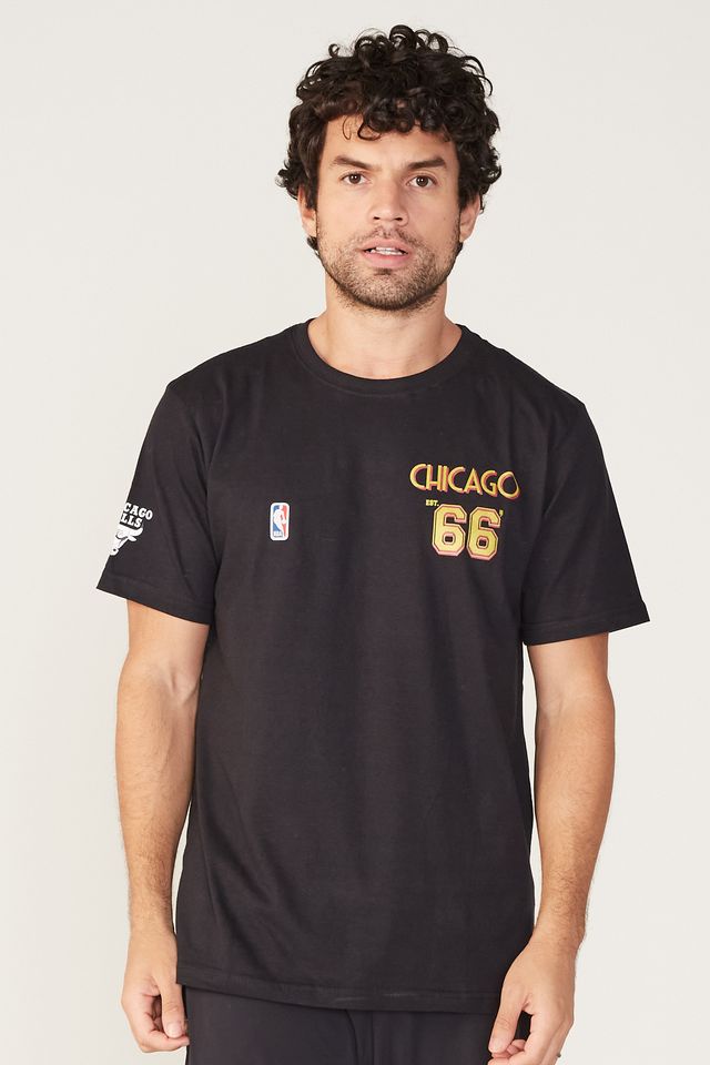 Camiseta-NBA-Estampada-Chicago-Bulls-Preta
