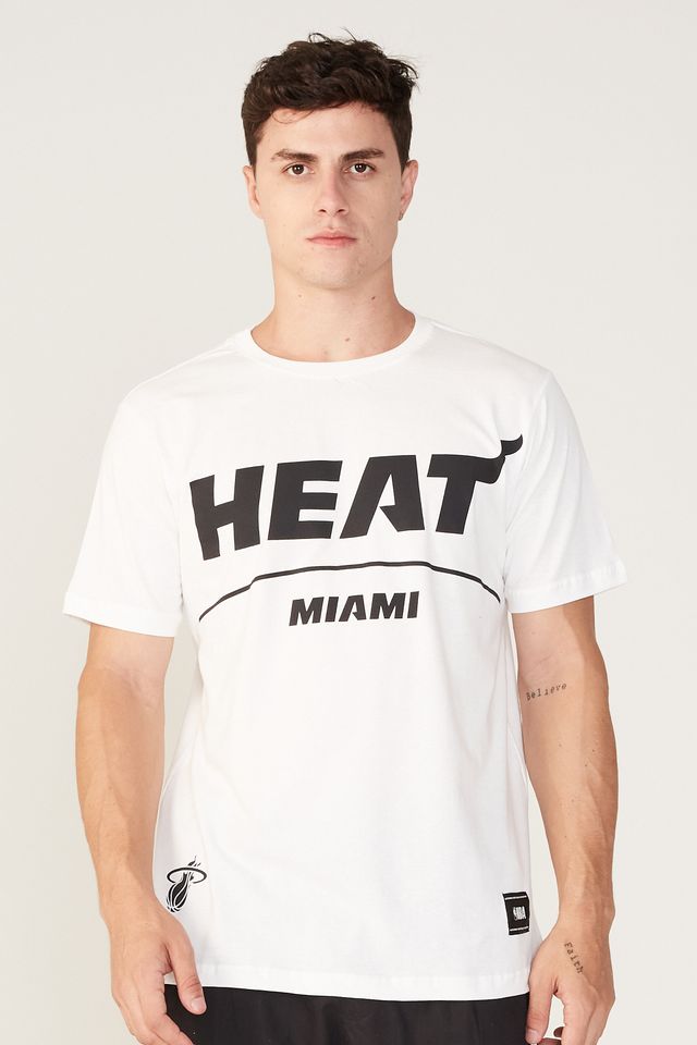 Camiseta-NBA-Estampada-Miami-Heat-Off-White