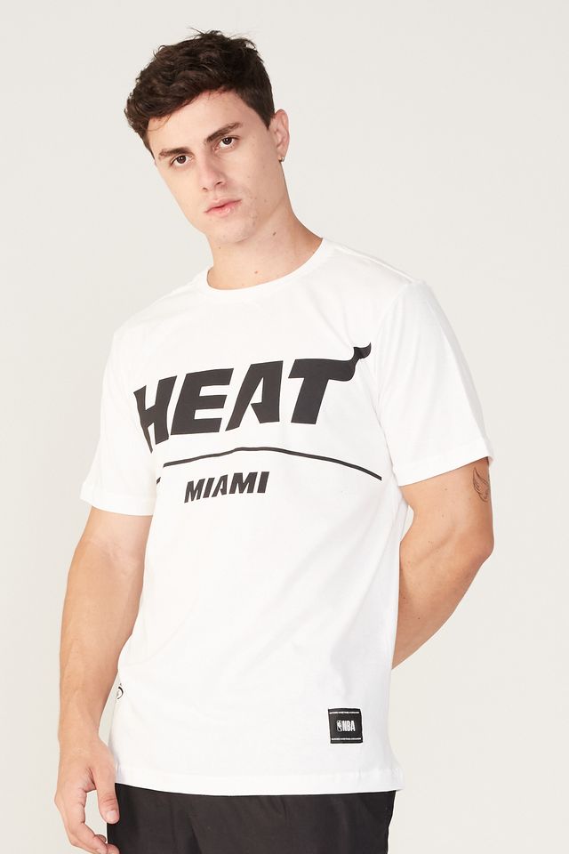 Camiseta-NBA-Estampada-Miami-Heat-Off-White