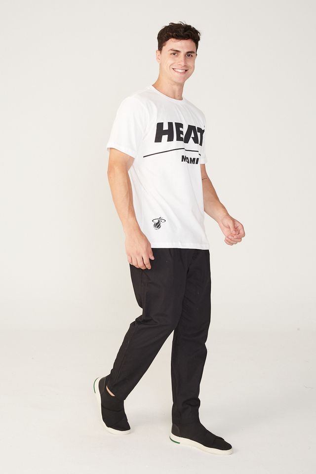 Camiseta-NBA-Estampada-Miami-Heat-Off-White