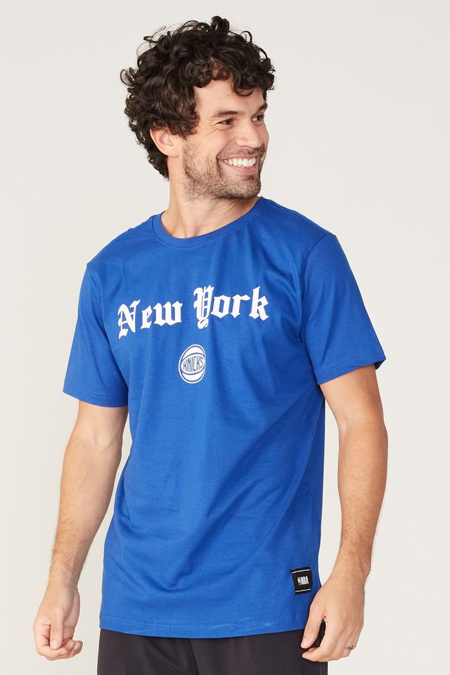 Camiseta-NBA-Estampada-New-York-Knicks-Azul