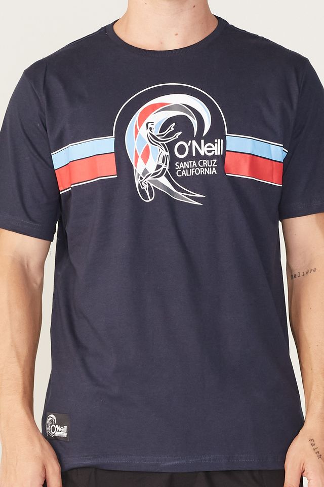 Camiseta-Oneill-Estampada-Azul-Marinho