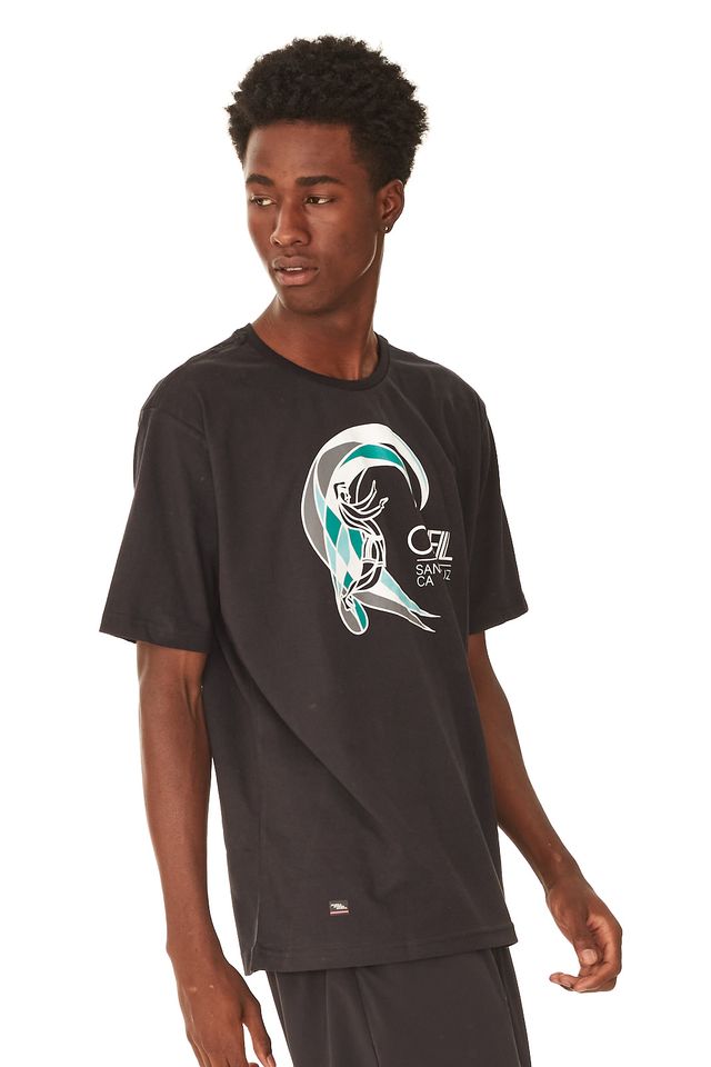 Camiseta-Oneill-Estampada-Preta