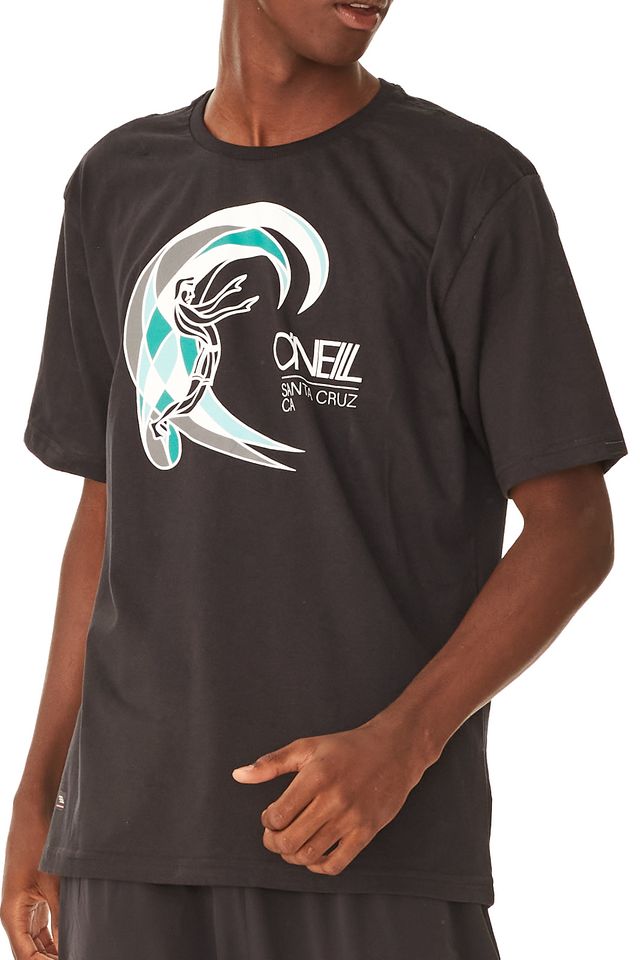 Camiseta-Oneill-Estampada-Preta