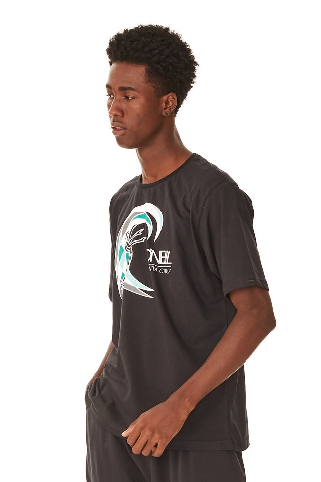 Camiseta-Oneill-Estampada-Preta