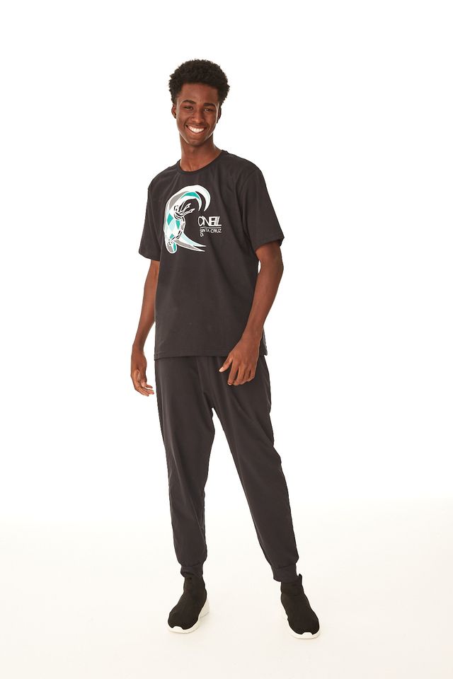 Camiseta-Oneill-Estampada-Preta