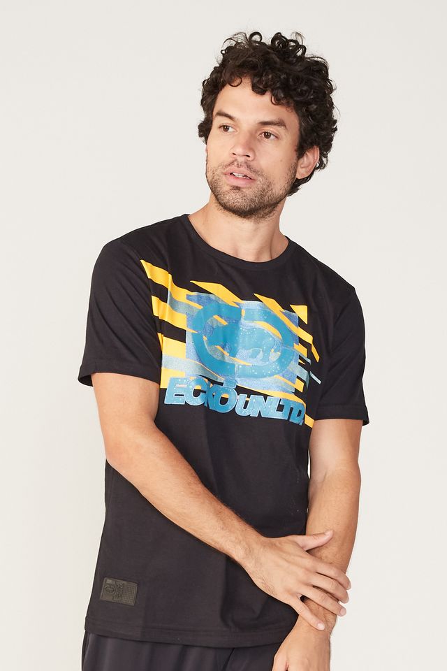 Camiseta-Ecko-Estampada-Preta