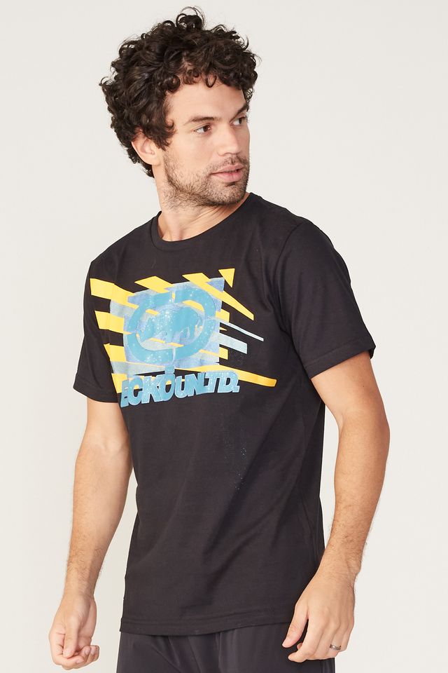 Camiseta-Ecko-Estampada-Preta