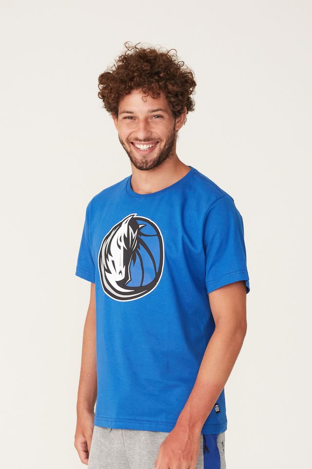 Camiseta-NBA-Estampada-Dallas-Mavericks-Azul