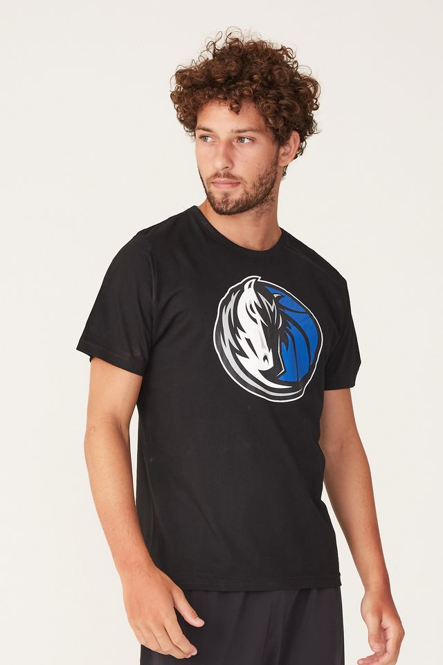 Camiseta-NBA-Estampada-Dallas-Mavericks-Preta
