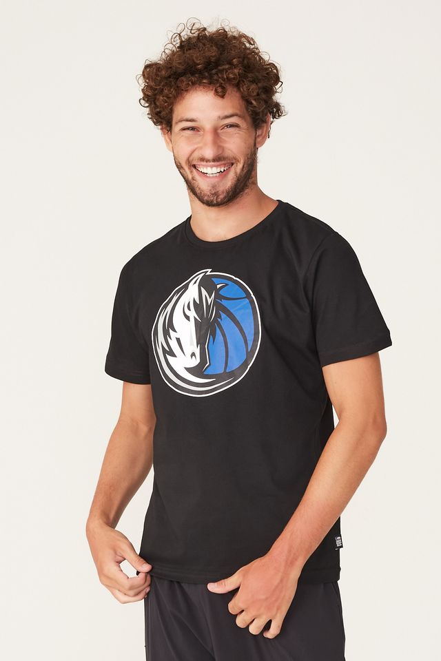 Camiseta-NBA-Estampada-Dallas-Mavericks-Preta