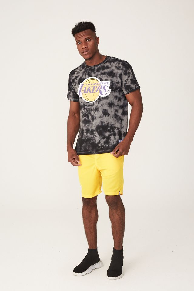Camiseta-NBA-Estampada-Los-Angeles-Lakers-Tie-Dye-Preta