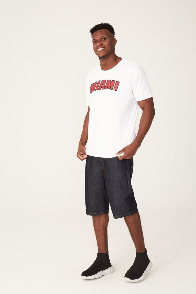 Camiseta-NBA-Estampada-Miami-Heat-Branca