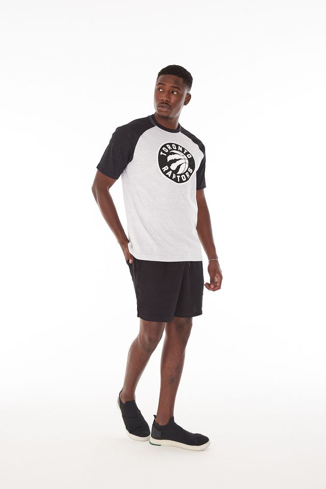 Camiseta-NBA-Raglan-Toronto-Raptors-Cinza-Mescla