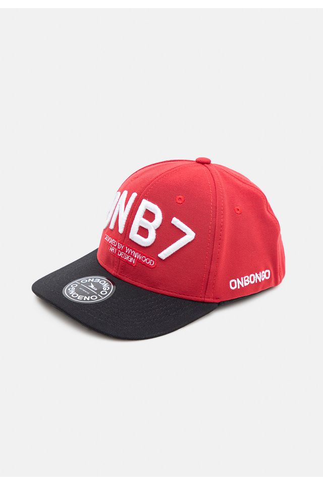 Bone-Onbongo-Aba-Curva-FlexFit-Vermelho