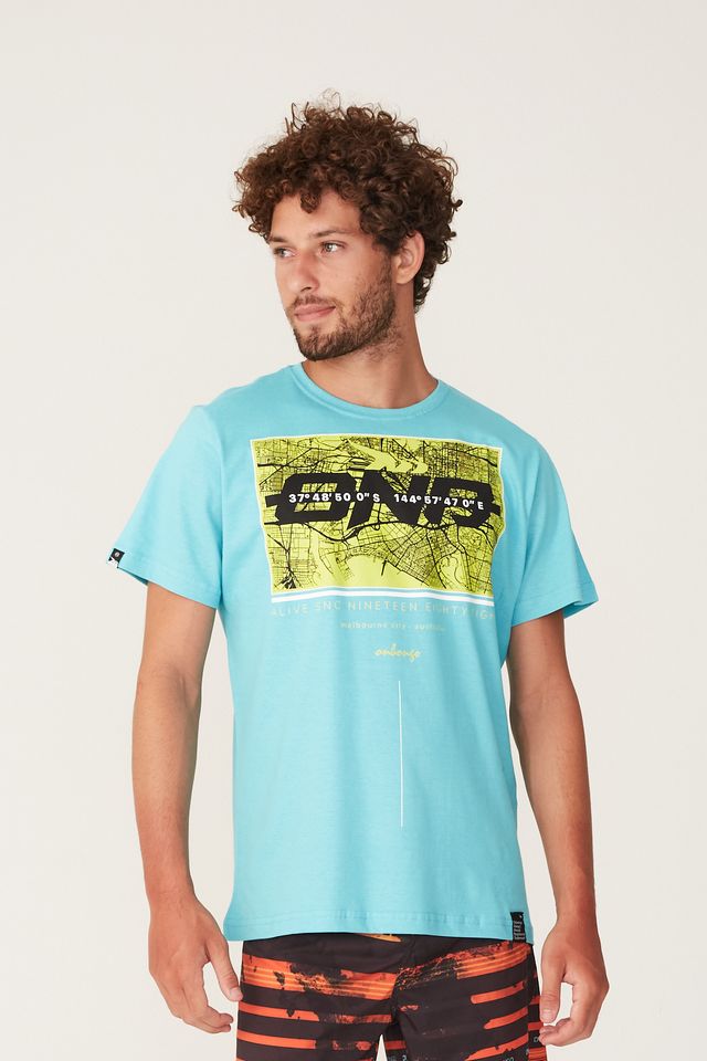 Camiseta-Onbongo-Estampada-Map-View-Azul
