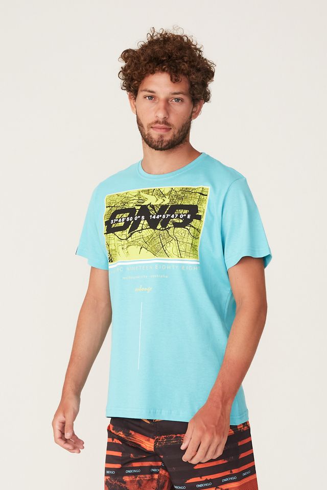 Camiseta-Onbongo-Estampada-Map-View-Azul