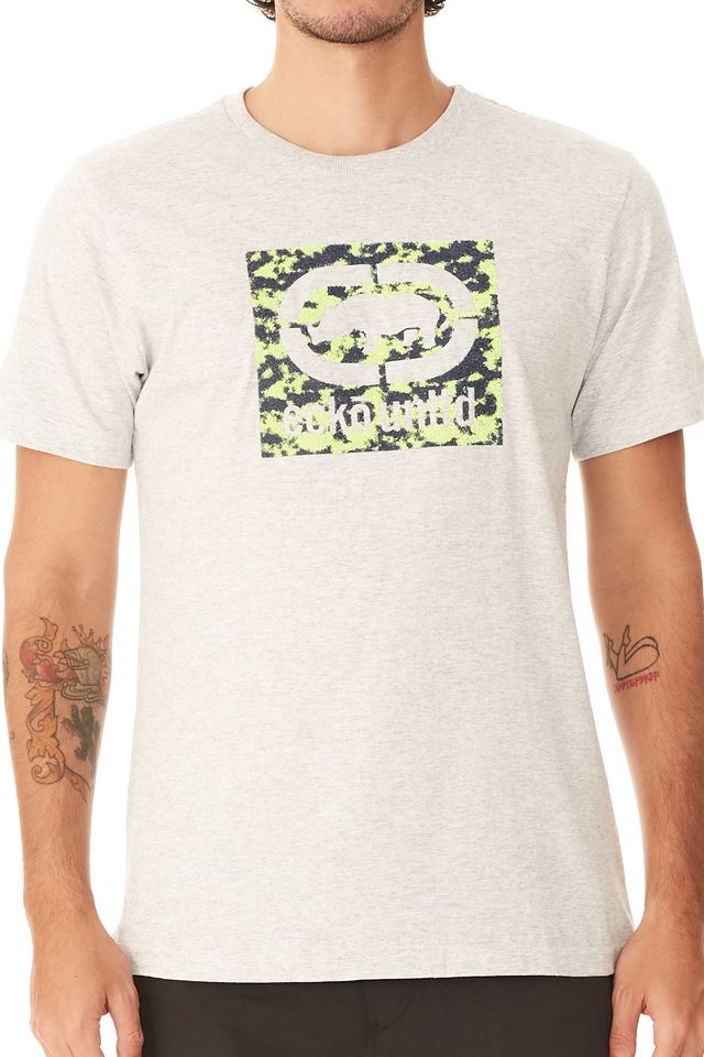 Camiseta-Ecko-Estampada-Cinza-Mescla