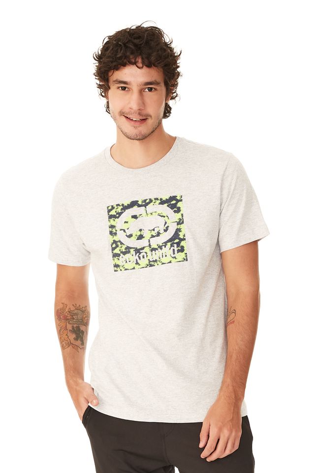 Camiseta-Ecko-Estampada-Cinza-Mescla