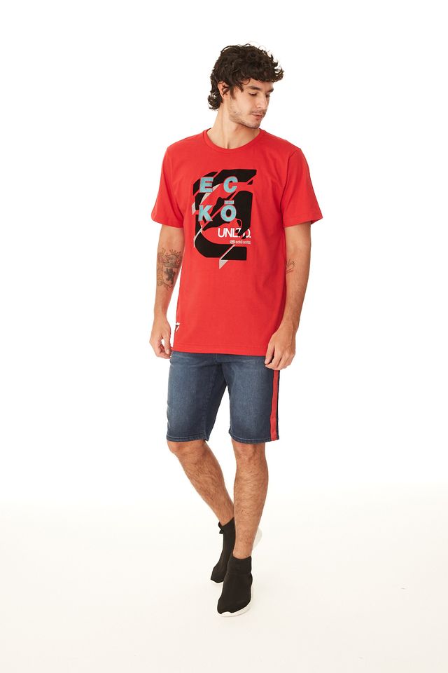 Camiseta-Ecko-Estampada-Vermelha
