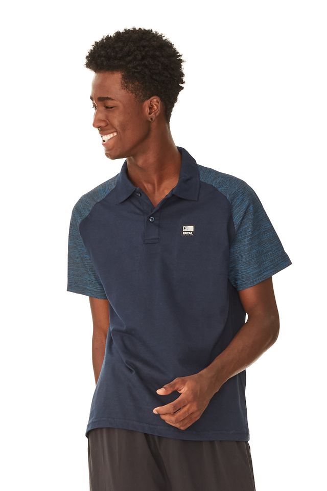 Camisa-Polo-Fatal-Estampada-Azul-Marinho