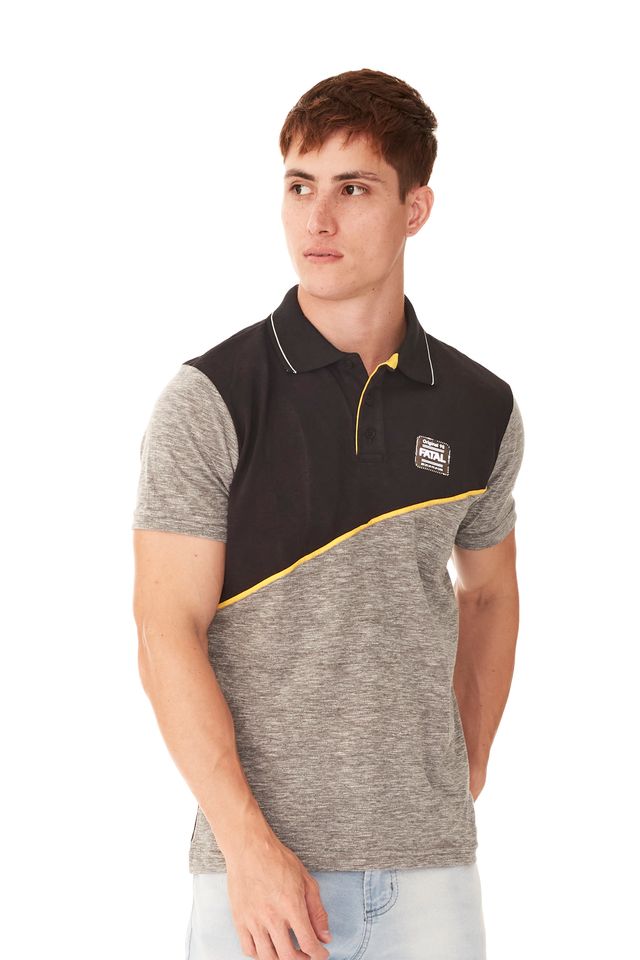 Camisa-Polo-Fatal-Especial-Cinza-Com-Preta Camisa-Polo-Fatal-Especial-Cinza-Com-Preta