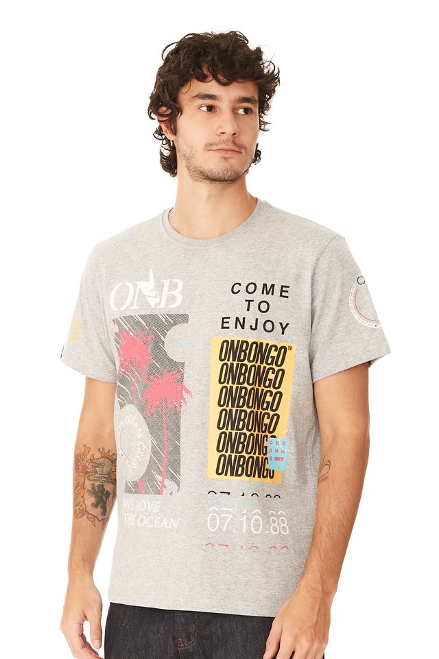 Camiseta-Onbongo-Especial-Estampada-Cinza-Mescla-Claro Camiseta-Onbongo-Especial-Estampada-Cinza-Mescla-Claro