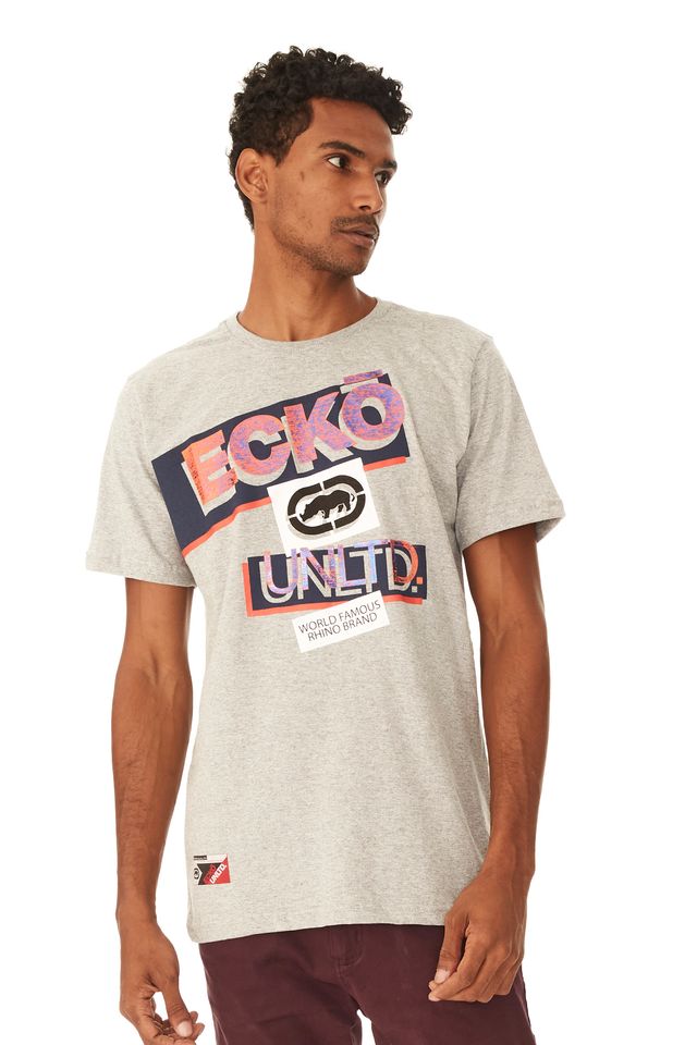 Camiseta-Ecko-Estampada-Bege-Mescla