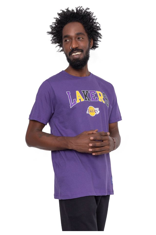 Camiseta-NBA-Estampada-Los-Angeles-Lakers-Roxa