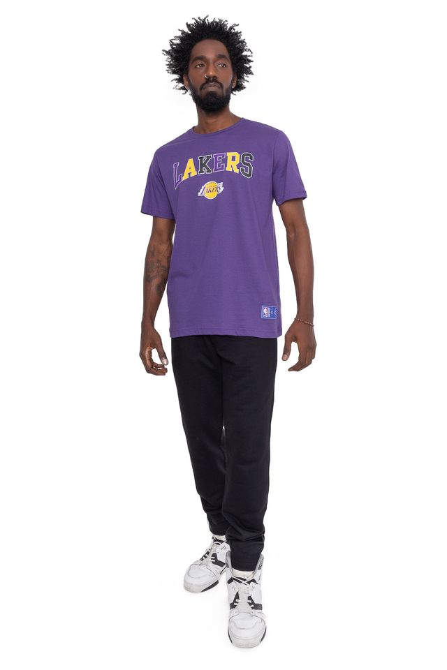 Camiseta-NBA-Estampada-Los-Angeles-Lakers-Roxa