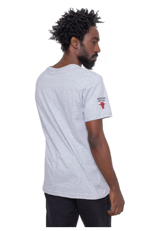 Camiseta-NBA-Estampada-Chicago-Bulls-Cinza-Mescla