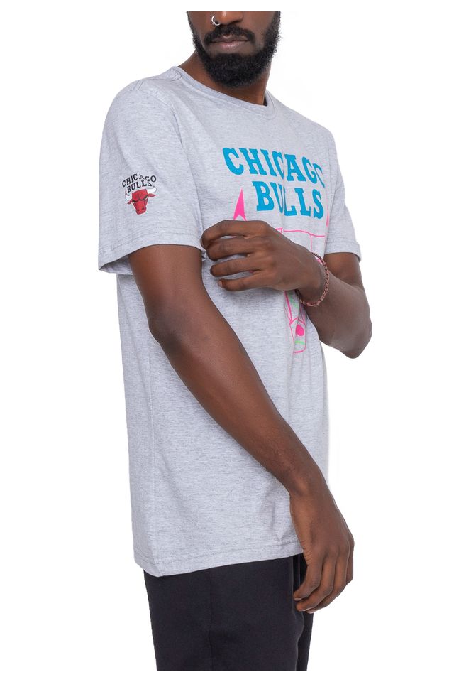 Camiseta-NBA-Estampada-Chicago-Bulls-Cinza-Mescla